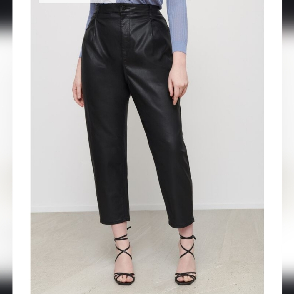 Dynamite Black Gigi coated leather like sheen ultra high rise pants size US24